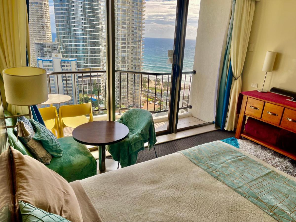 High Floor Ocean View At Surfers Paradise - Hotel Studio Guldkusten Exteriör bild
